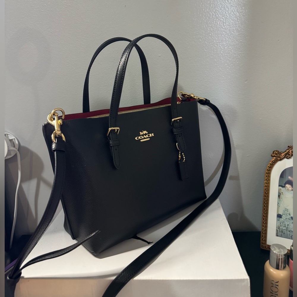 Coach Black Tote Bag with Gold Accents